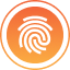 Security fingerprint - round icon