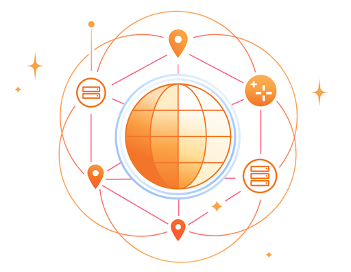 Illustration of a global network